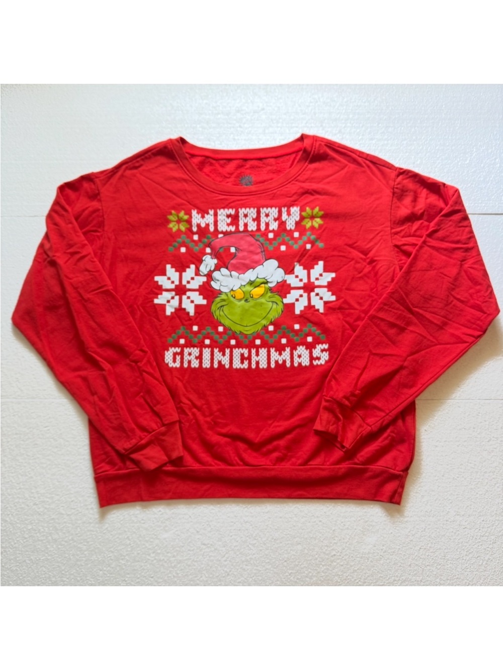 Dr. Seuss The Grinch "Merry Grinchmas" Christmas Sweatshirt XL